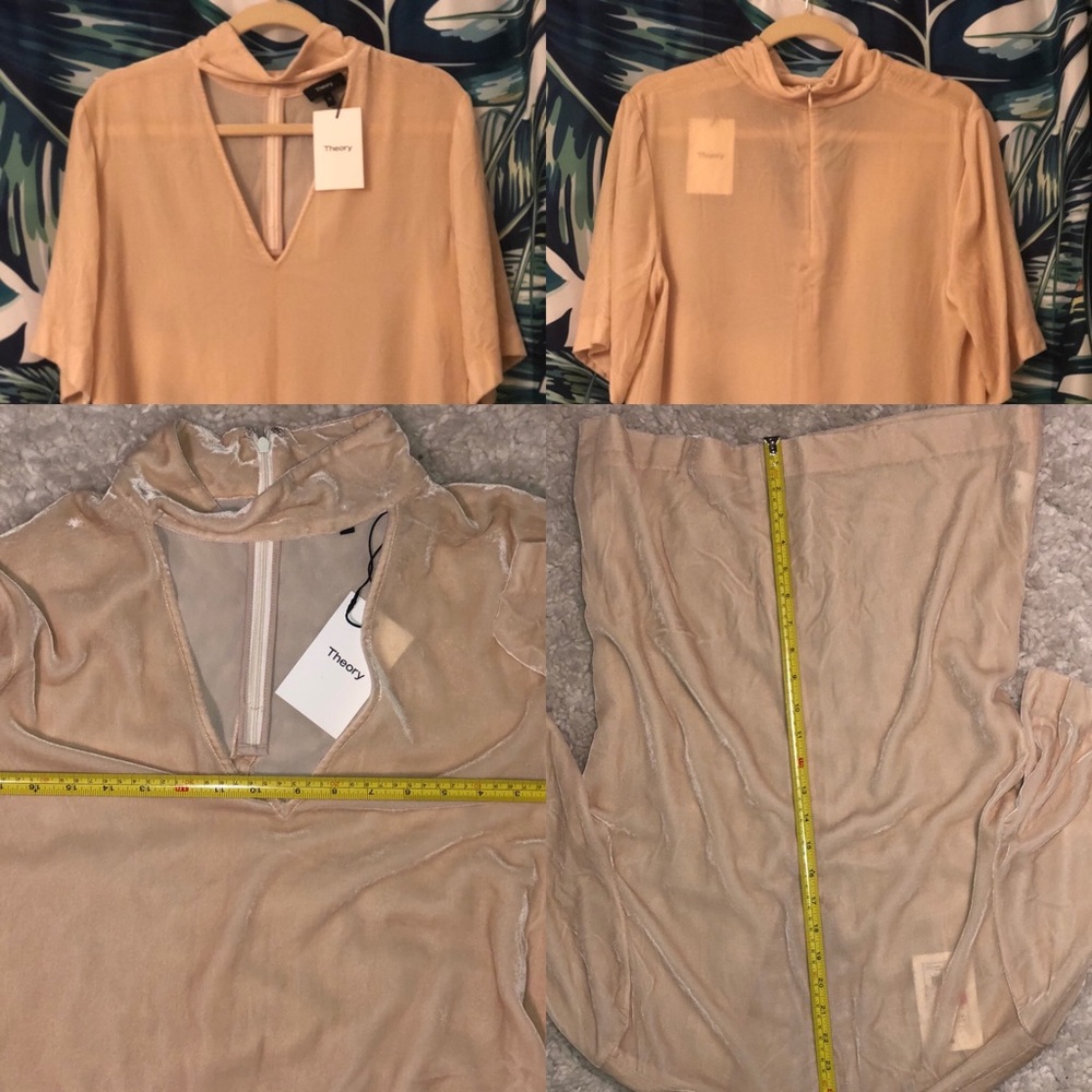 VELVET+SHEER ! Creme THEORY blouse!! - Picture 5 of 7